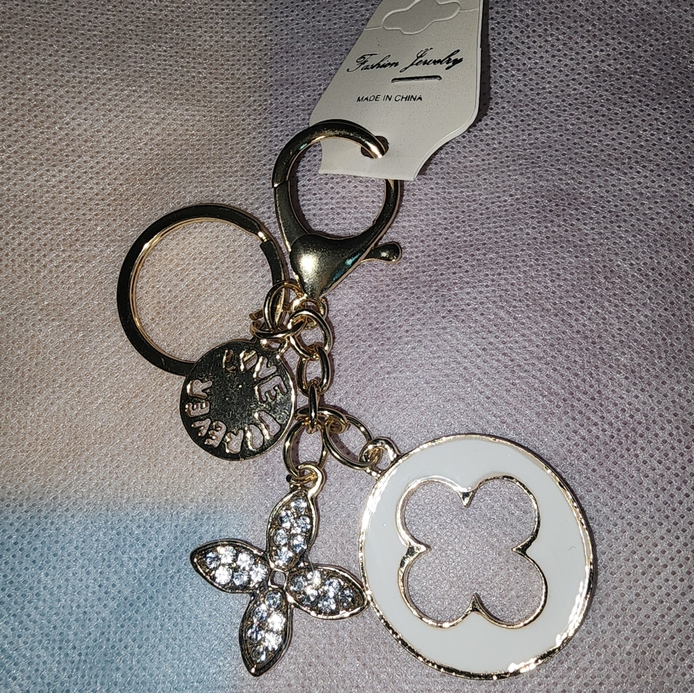 Flower Love Forever Keychain Purse Charm
